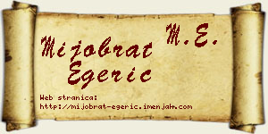 Mijobrat Egerić vizit kartica